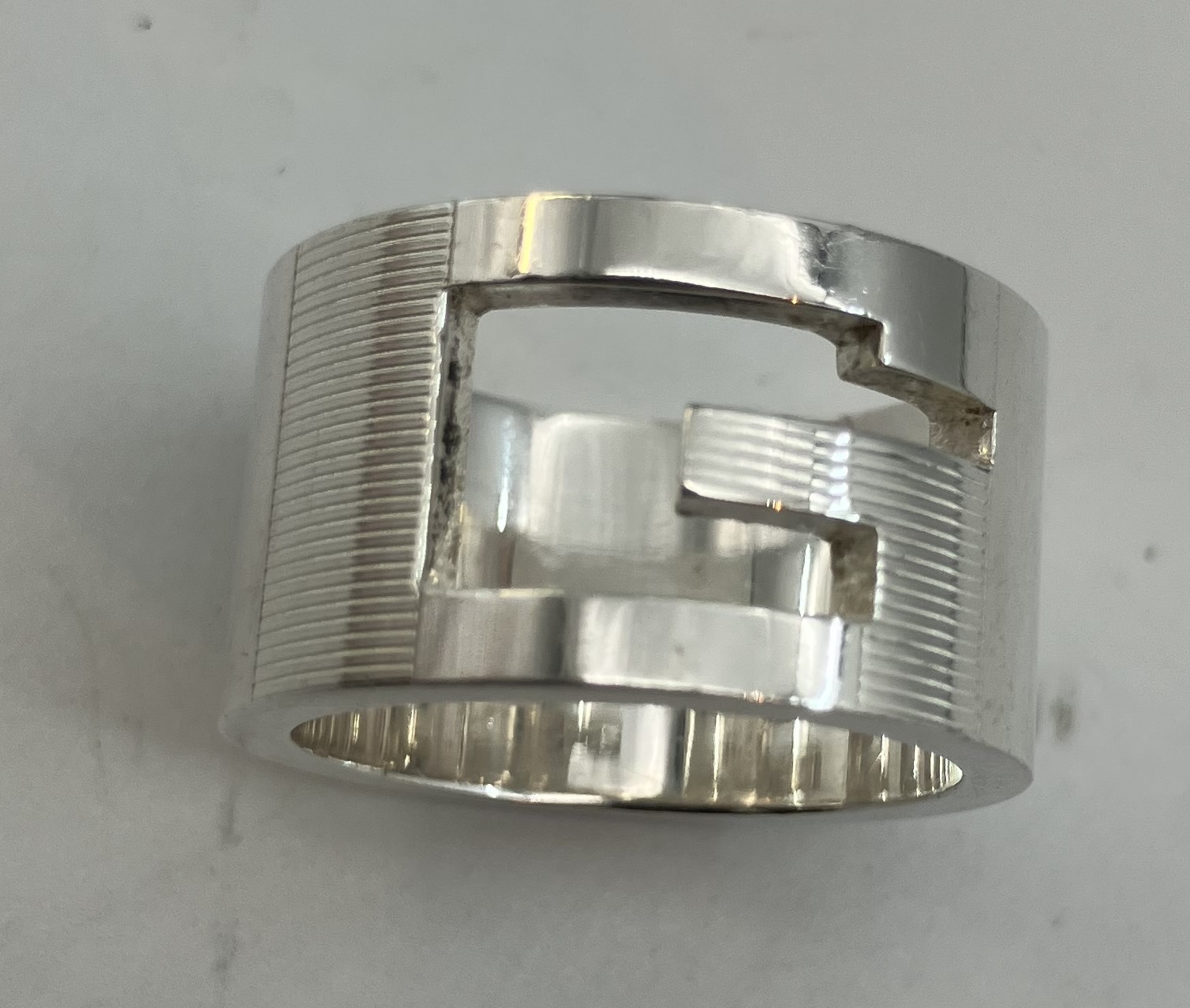 Gロゴ 指輪 SV925(JP 13)(EU 53)(US 7) リング幅1.2cm