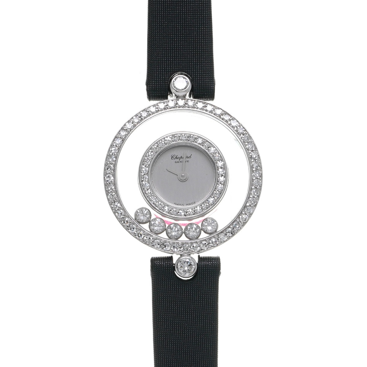 ショパール ハッピーダイヤ 20/3957 グレー/ダイヤモンド レディース 腕時計 クォーツ 中古 銀蔵