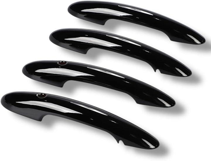 BMW用 MINI ミニクーパー F54 F55 F60 等 ドアハンドルカバー 5ドア車 コンフォートアクセス 穴有り 対応 4個セット スマートキー クラブマン カスタム(ブラック)