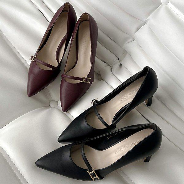 スティレットバックルストラップ 女性用 レディース シューズ パンプス ヒール フォーマルシューズ 7cm 2色 qmn21m111_P337989593