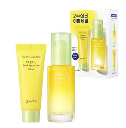 [正規品-ビューティーアワード24冠王] 青みかん ビタC くすんだケア セラム 企画セット [セラム30ml+クリーム40ml], 1セット