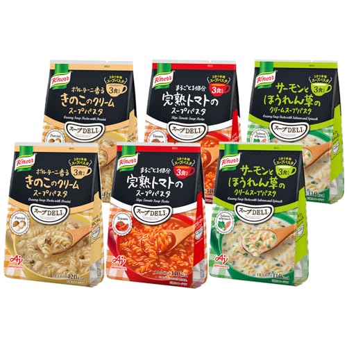 【.co.jp限定】クノール スープDELI 3種 バラエティ アソート 18食セット 通販限定 スープデリ 野菜スープ 詰め合わせ トマト きのこ ほうれん草 クリーム スープパスタ 大