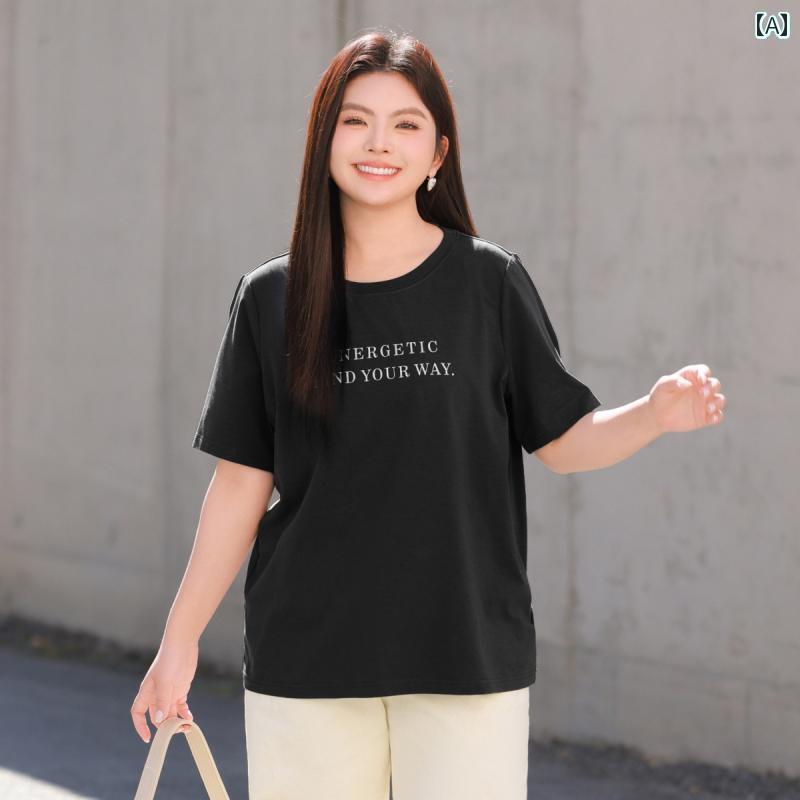 レディース　　Tシャツ　 コットン MsShe 特大 サイズ 婦人服 2025 春夏 太め mm 痩せ お腹 カバー 半袖 Tシャツ トップス 5,299円