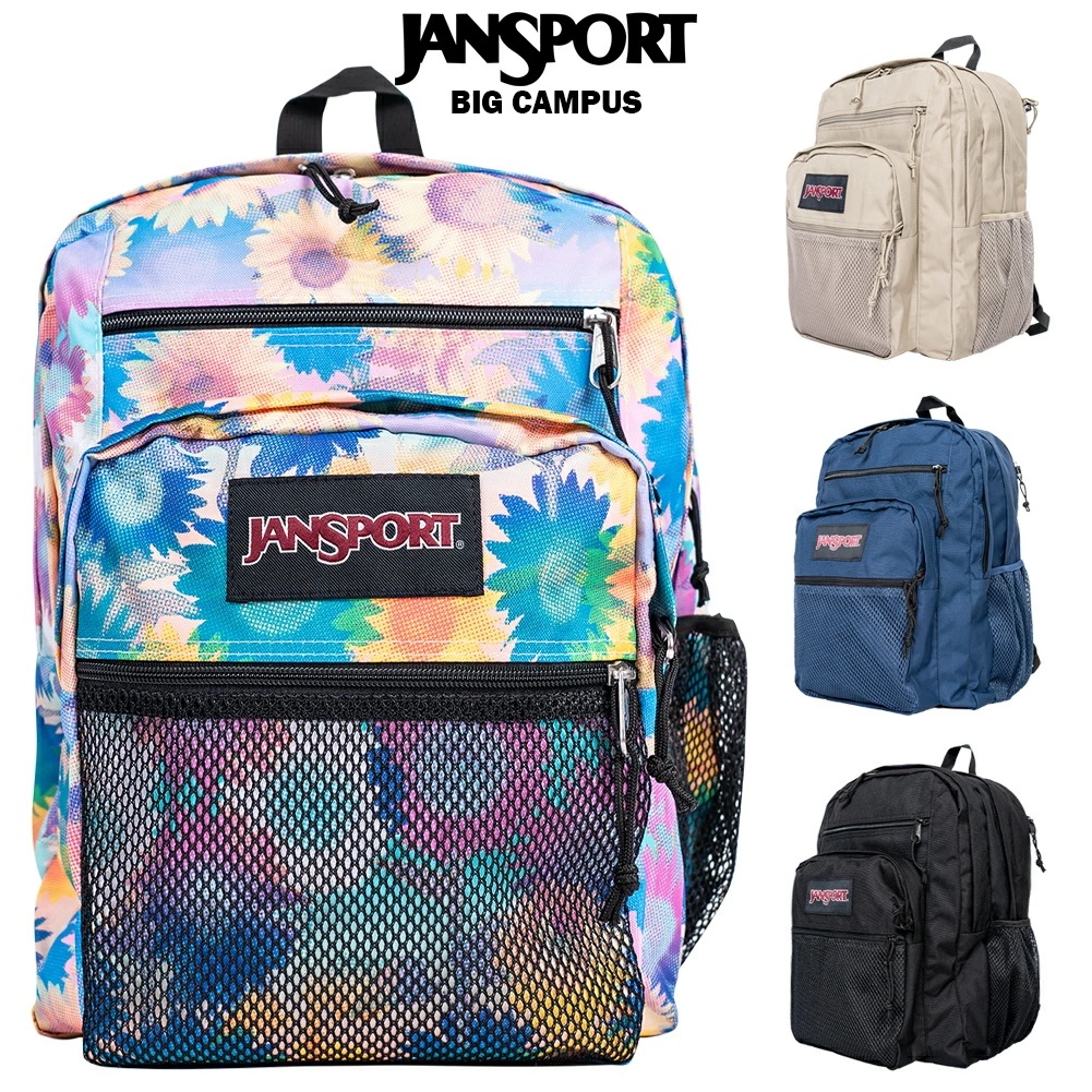 JAN SPORT リュックサック BIG CAMPUS メンズ レディース ポリエステル 黒 紺 ベージュ 花柄 34L JSOA47K8
