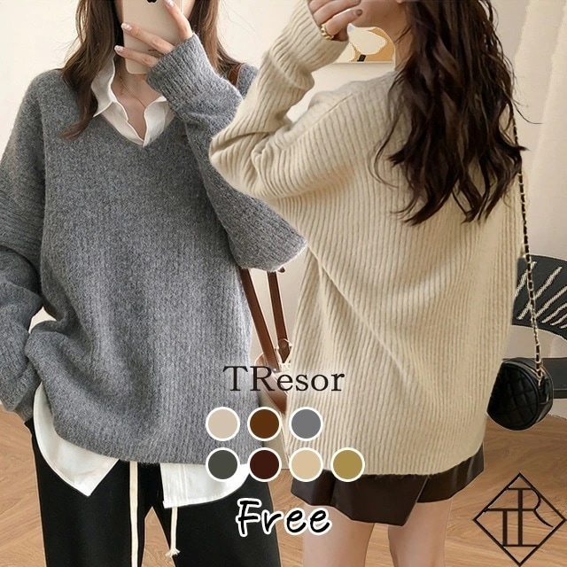 【即納】ニット レディース ニットセーター セーター トップス レディース 長袖 カジュアル 秋冬 ニットソー カシミヤ風 かわいい おしゃれ カジュアル 普段使い 二の腕カバー ルーズフィット 体