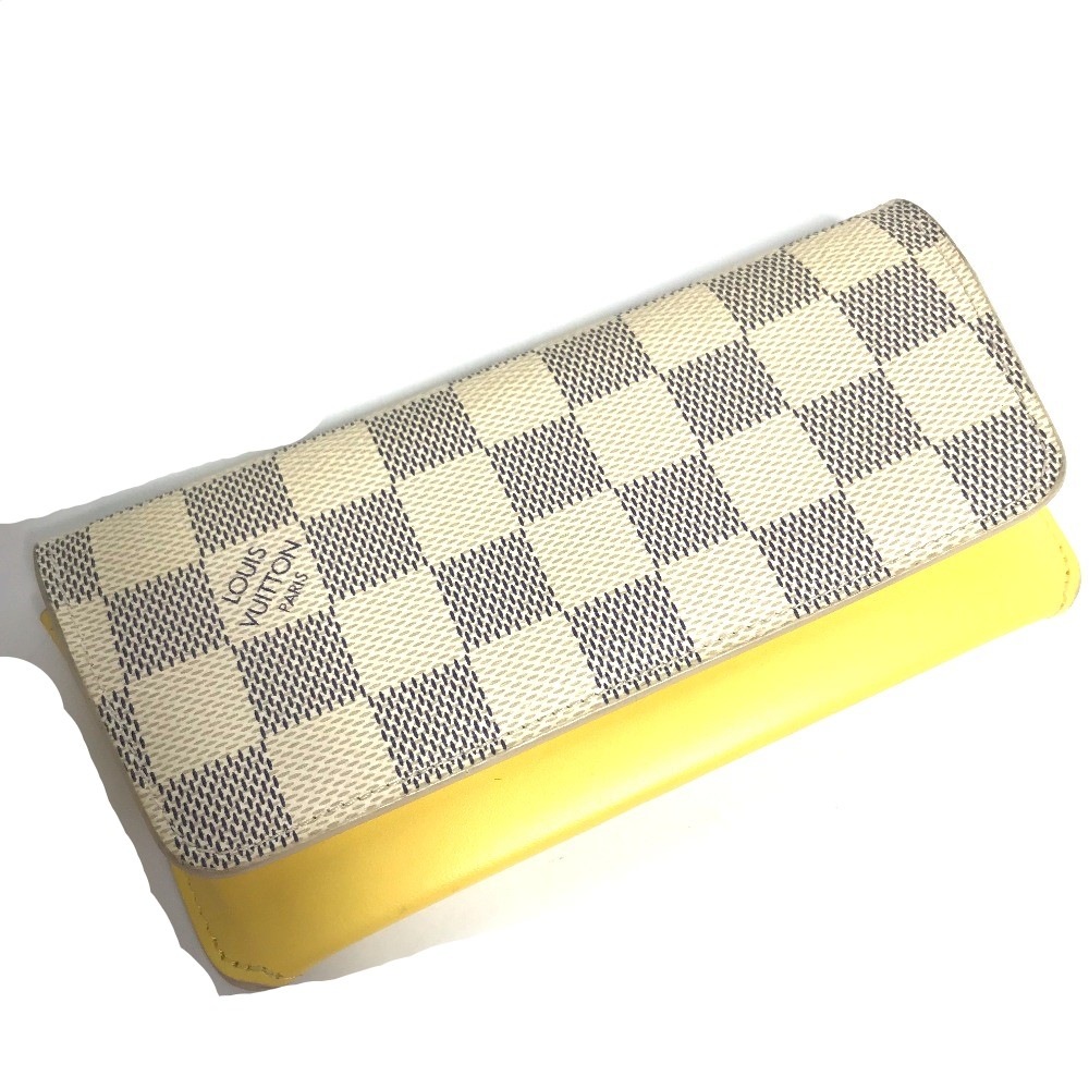 眼鏡ケース GI0388 エテュイ リュネット ウディ ダミエアズール メガネ サングラスケース ポーチ ダミエアズールキャンバス イエロー