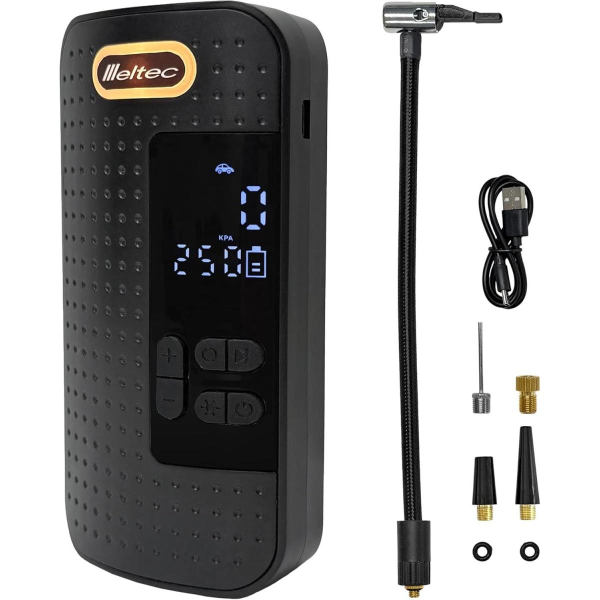 メルテック 大自工業 充電式エアーコンプレッサー ML-290 充電式 エアーコンプレッサー LEDライト付き コードレス 軽量 カー用品