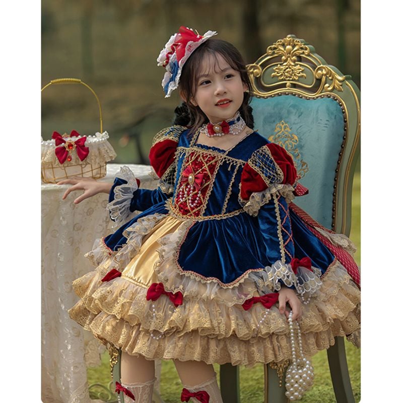 女の子ドレス春子供ロリータスカート2024新しいスタイル女の子ドレススカート春秋冬スタイル