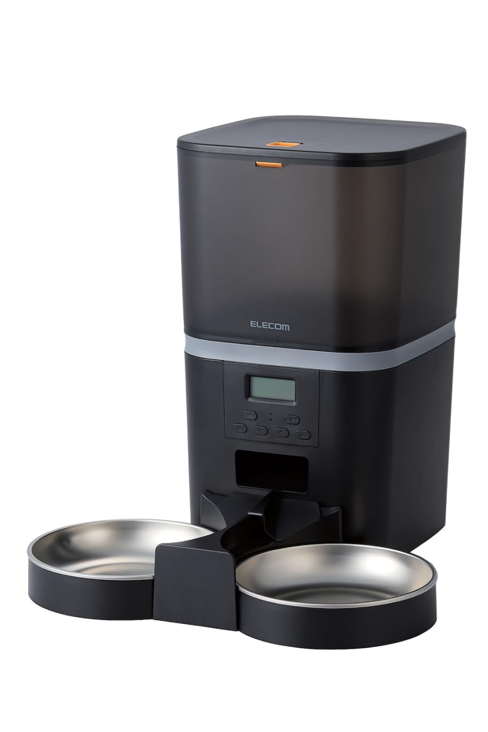 エレコム 自動給餌器 中小型犬 猫用 6L 2皿 タイマー機能付 録音機能付 ブラック PET-AF02BK
