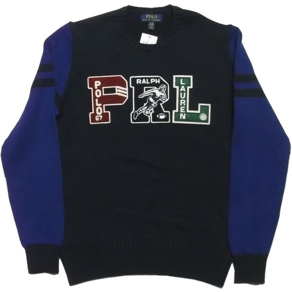 ボーイズサイズ シニール付き コットンセーター ネイビー boys PR2-185