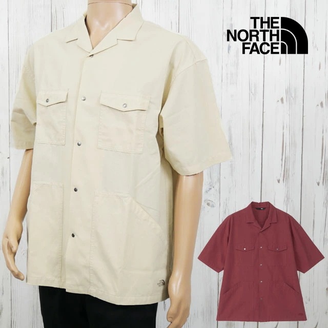 ザ・ノース・フェイス メンズ 開襟シャツ ショートスリーブユーティリティシャツ 半袖 トップス アパレル UVケア 速乾 アウトドア 上着 リラックスシルエット ウェア 羽織 NR22431 グラベル
