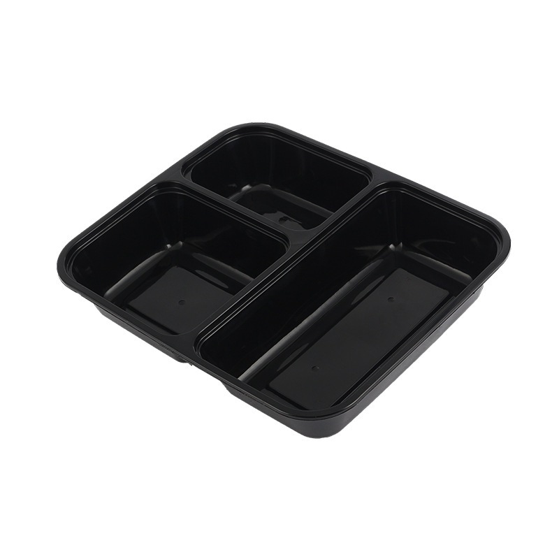 3 コンパートメント弁当箱使い捨てテイクアウトファーストフード包装された食事食堂コンパートメントプラスチック食品包装ボックス