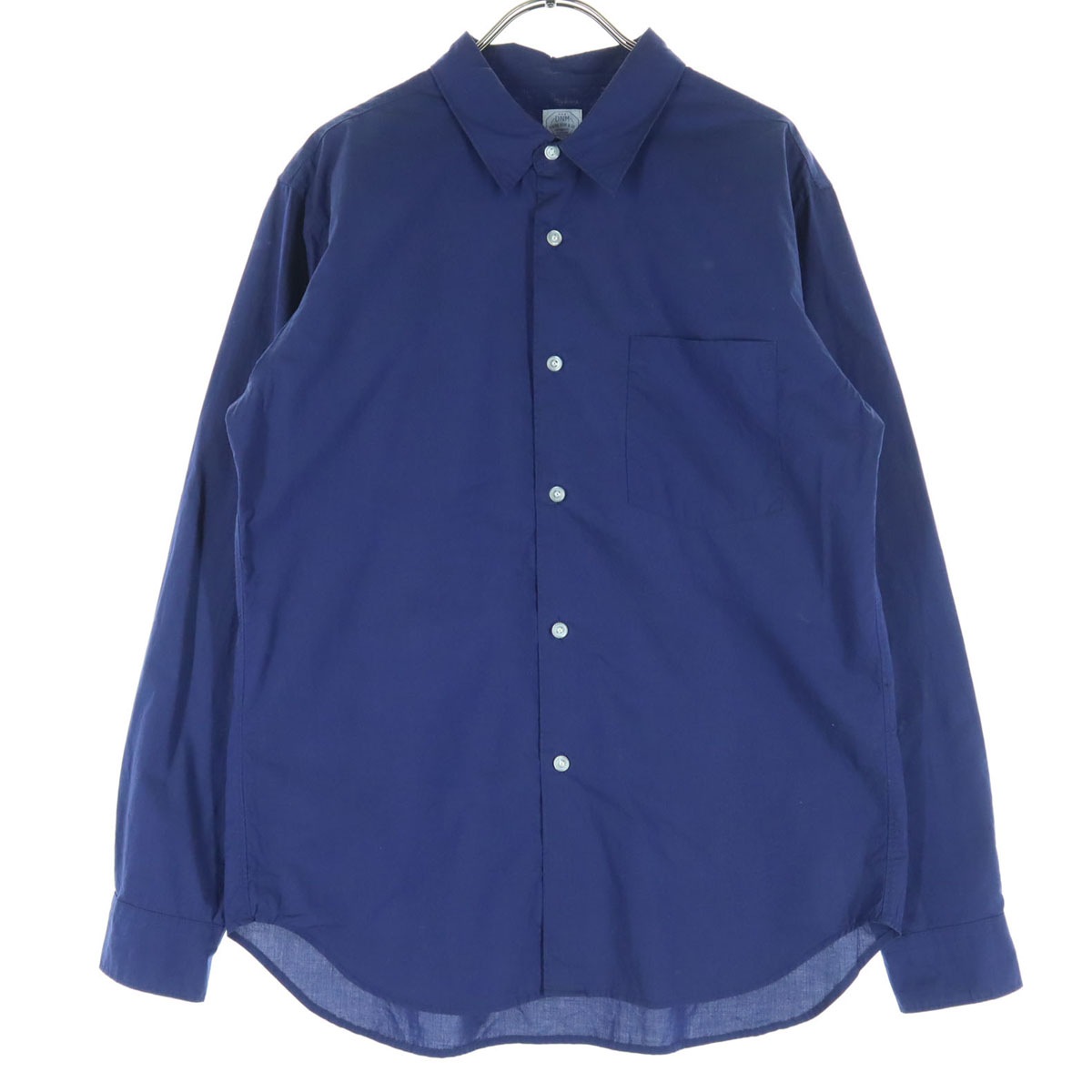 長袖 コットンシャツ M ネイビー メンズ 古着