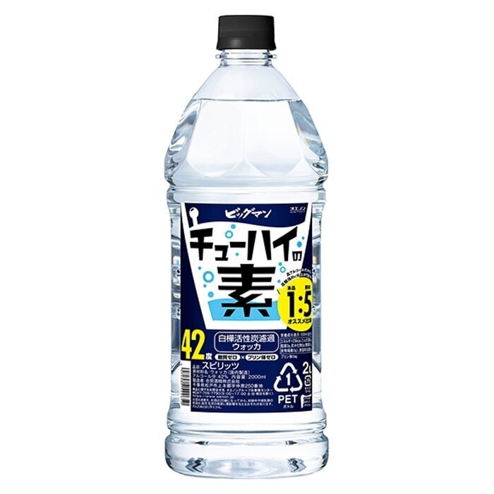 焼酎 焼酎甲類 スピリッツ ビッグマン チューハイの素 42度 2Lペット 1ケース6本入り 合同酒精