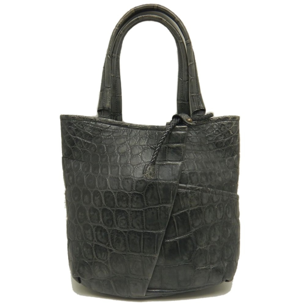 トートバッグ クロコダイル ダークグリーン レディース /253393【中古】 14,413円