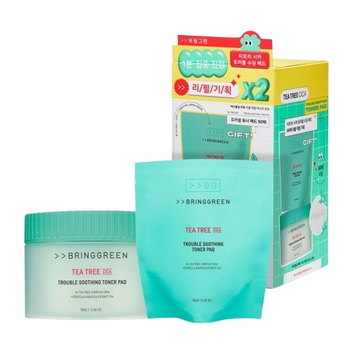 ティーツリー シカ トラブル スージング トナーパッド リフィル 企画 90枚 + 90枚 (鎮静/弾力/保湿/栄養供給/活力/しわ防止)