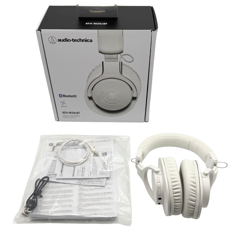 【中古 動作確認済】 オーディオテクニカ ATH-M20xBT WH ワイヤレスヘッドホン Bluetooth 有線 ヘッドフォン ホワイト