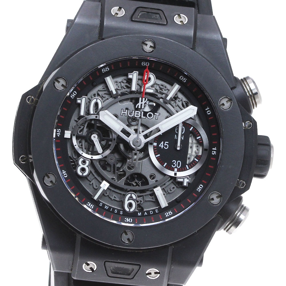 ウブロ HUBLOT 411.CI.1170.RX ビッグバン ウニコ ブラックマジック クロノグラフ 自動巻き メンズ 良品 保証書付き_863841【中古】