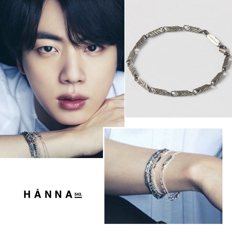 bts jin着用 (B546) シルバーブレスレット btsジン着用