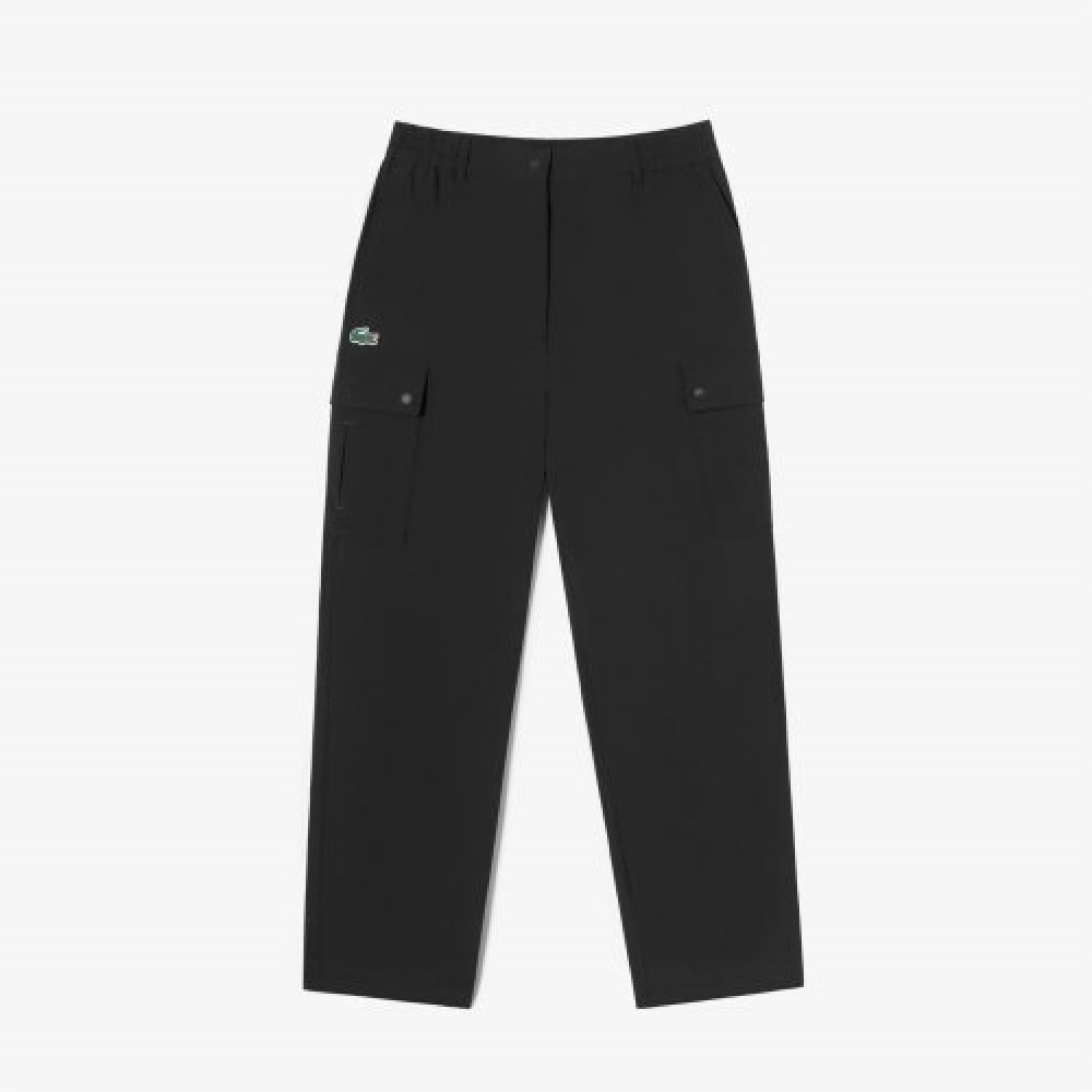 LACOSTE レディースカーゴパンツ [ブラック]