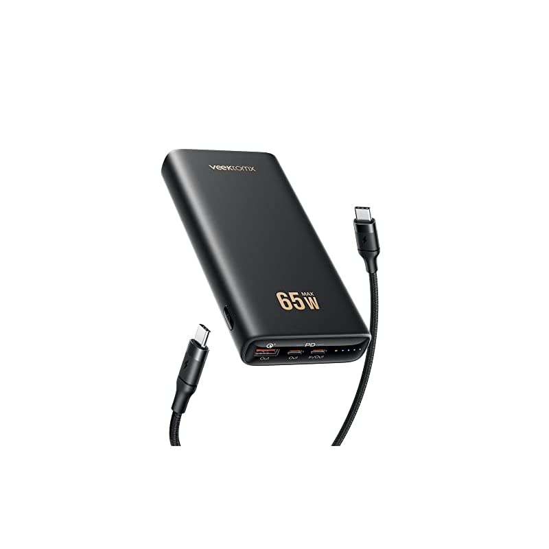 モバイルバッテリー ノートパソコン 65W 急速充電 PD/QC3.0対応 20000mAh 大容量 Type-C入出力+Type-C出力+USB出力 3台デバイス同時充電 382g 軽量 MacBo
