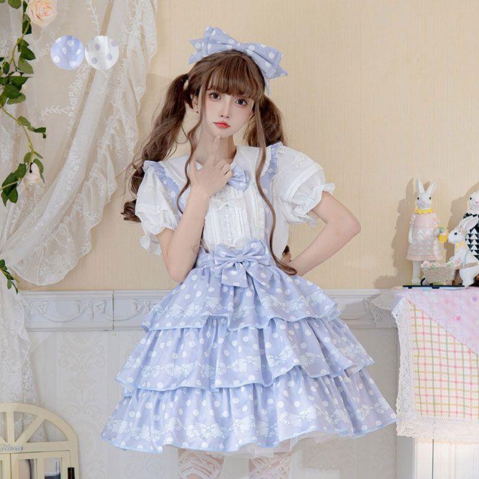 ロリータ服 コスプレ衣装 ジャンパースカート ノースリーブ スカート 姫様 ロリータ風 メイド服 ハロウイン ゴスロリ 文化祭 学園祭 普段着 スカート トップス30%までに制限