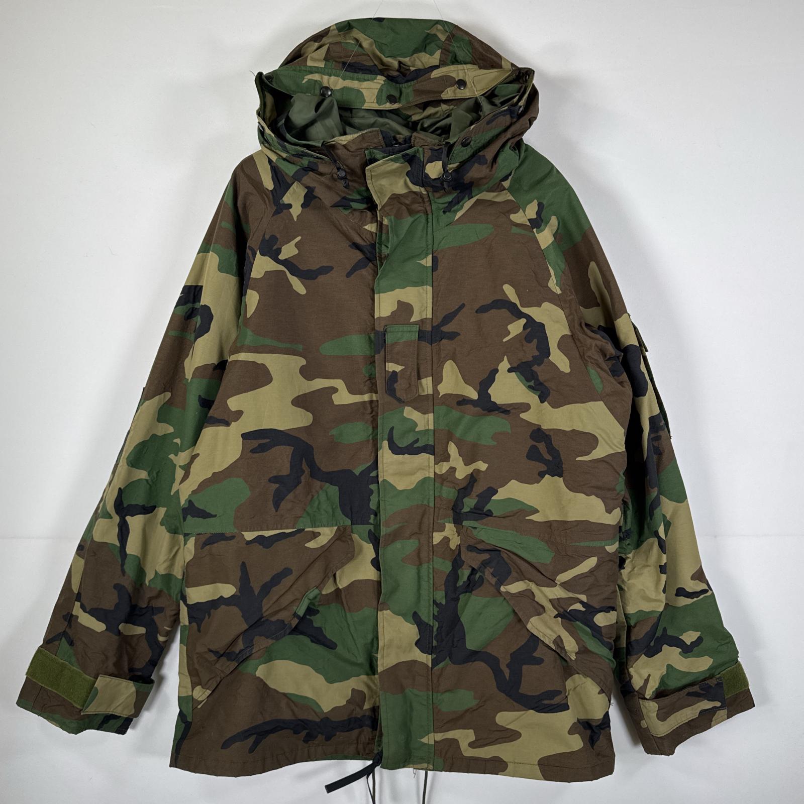 古着 ミリタリージャケット ECWCS GORE-TEX ウッドランドカモ ゴアテックス マウンテンパーカー 米軍 カモフラ 迷彩 medium long メンズ