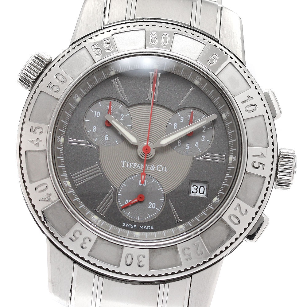 ティファニー TIFFANY&Co. マークT-57 クロノグラフ デイト クォーツ メンズ _930484【中古】