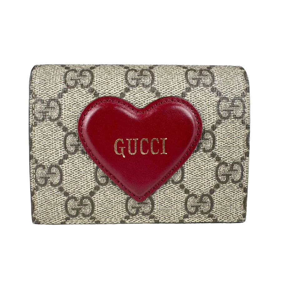 グッチ GUCCI 二つ折り長財布 GGスプリームキャンバス ブラウン/ダークレッド レディース 648848 z9129