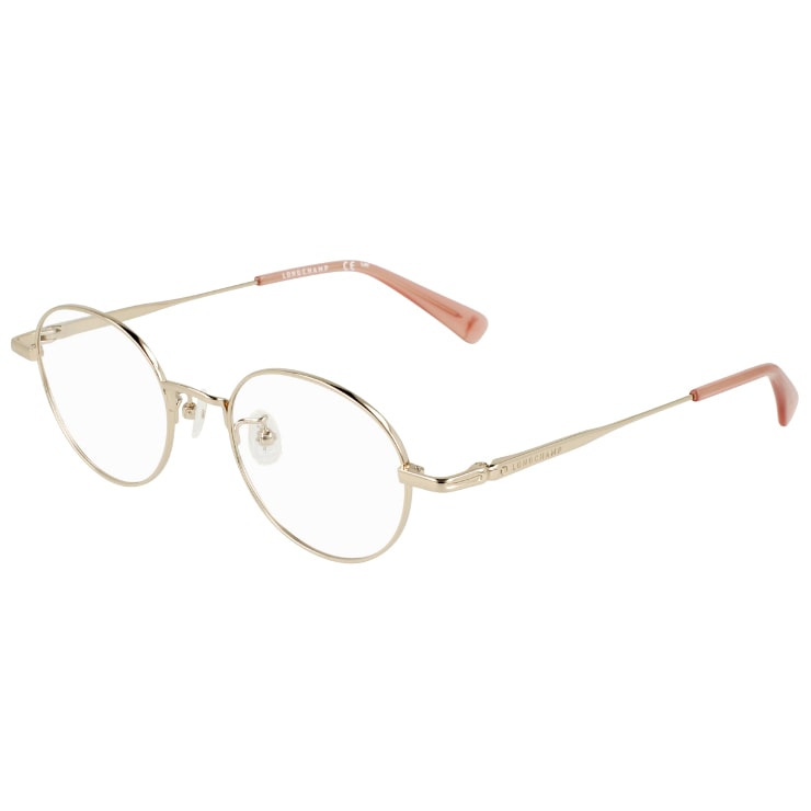 レディース メガネ lo2500j-712 47mm 眼鏡 オーバル ラウンド型 クラシック レトロ チタン 丸メガネ 丸眼鏡 ジャパンフィットモデル ライト ゴールド カラー