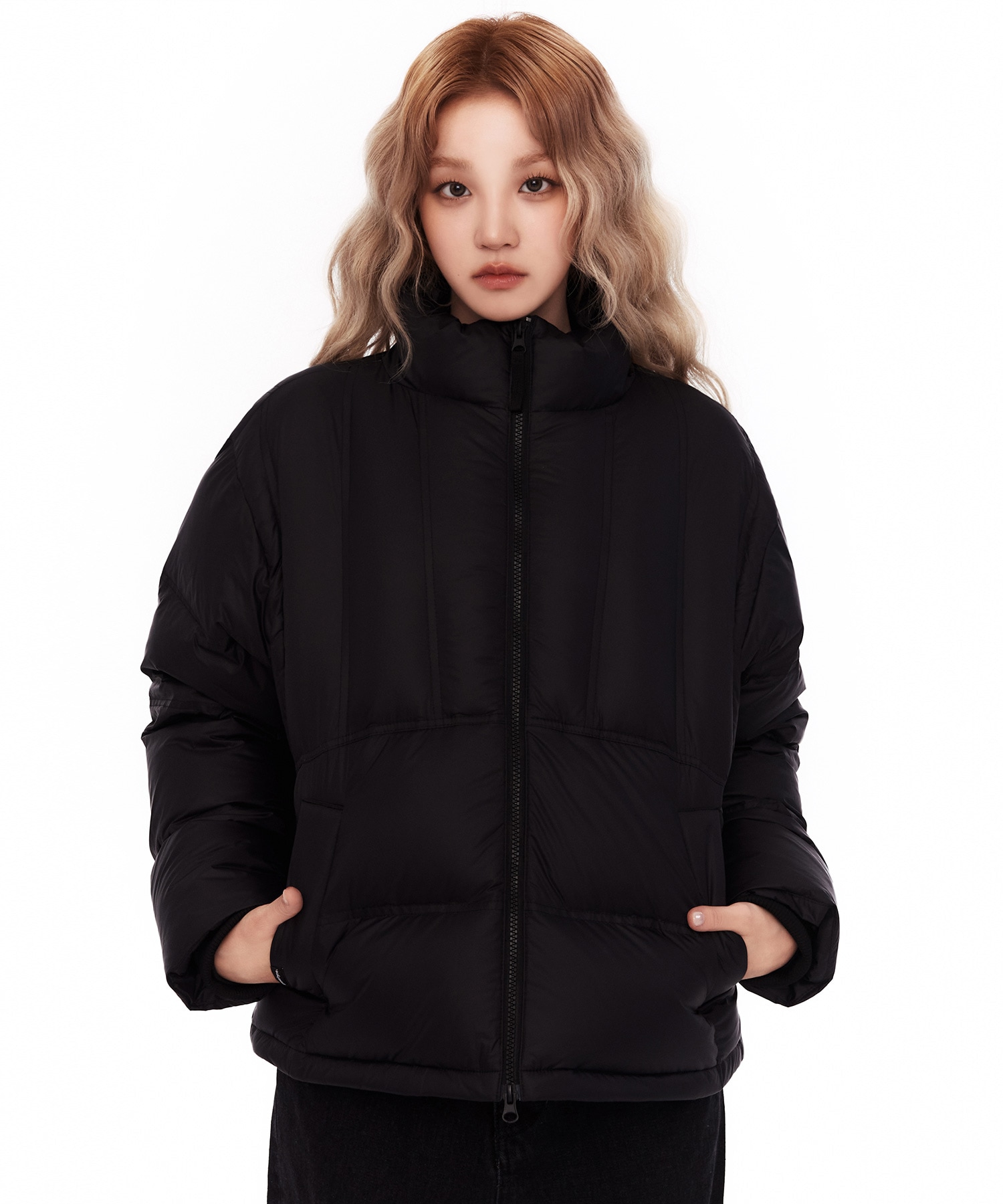 [GROOVE RHYME] 23F/W STITCH QUILTING DOWN PADDING (BLACK)