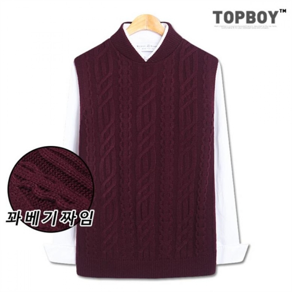 (TOPBOY) ベーシックプレッツェルニットベスト (AK002)