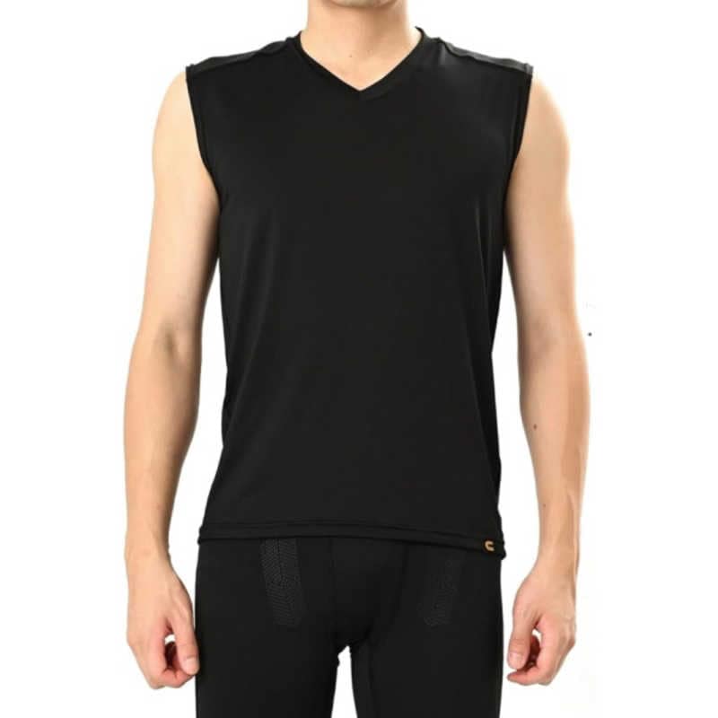 アレス　コロバニィ Vネック アンダーノースリーブシャツ 1枚 XXLサイズ ブラック　110019XXL