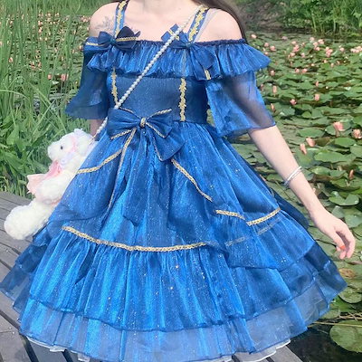 ロリータ真夏の夜のjskキラキラ上品で個性的なサマースタイルフルスタイル 6,458円