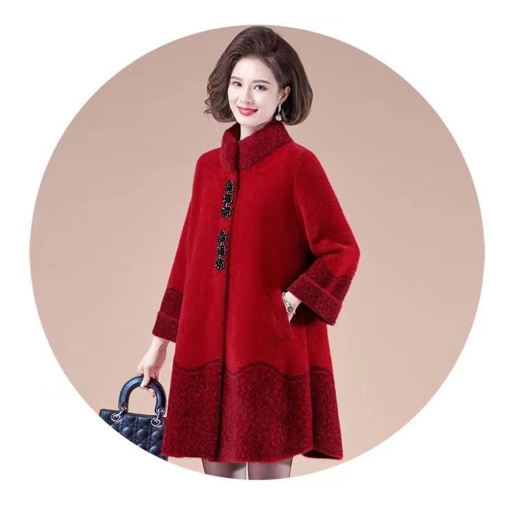人気ボアアウター韓国版ミンクの毛皮を模したしたコート
