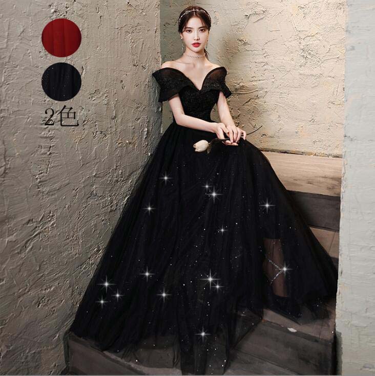 高級感 花嫁ドレス カラードレス お姫様ドレス セクシー Aラインドレス お呼ばれドレス パーティードレス 韓国風 カクテルドレス 同窓会 ドレス ロングドレス イブニングドレス 発表会 スレンダー 6,298円