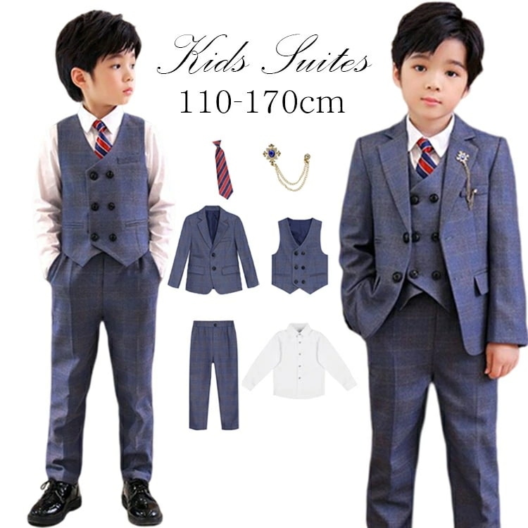 子供服 卒業スーツ 6点セット フォーマルスーツ 男の子 学生 卒業式 発表会 スーツ キッズ フォーマル 入学式 入園式 子供服 卒園 入園 七五三 スーツ セットアップ ジャケット ジュニアスーツ 6,024円