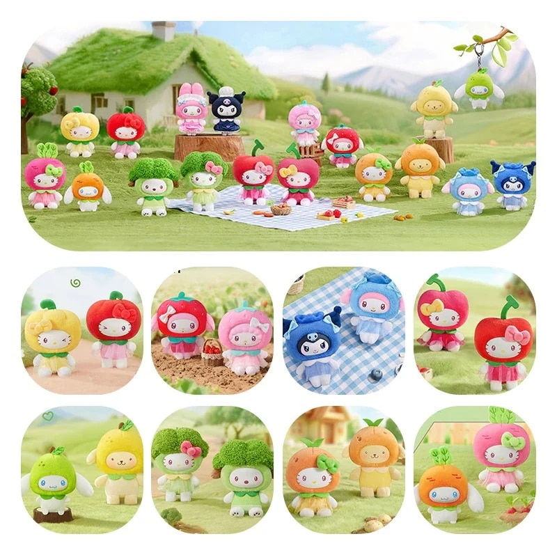 【公式正規品】三丽鸥 Hello Kitty みんなの果物シリーズ ぬいぐるみ キーチェーン ブラインドボックス 可愛い ギフト ぬいぐるみ