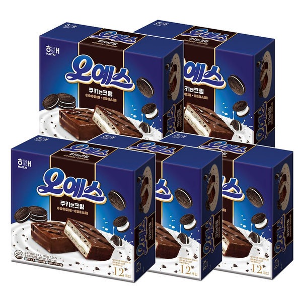 ヘテ製菓 オーイェスクッキー&クリーム 360g 5箱