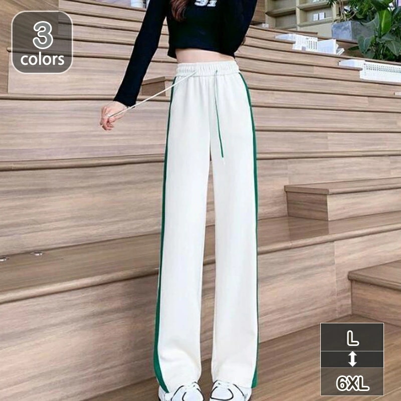 レディース ワイドパンツ カジュアル 無地 美脚 夏 大きいサイズ 調節可能 柔らか 接触冷感 ウエストゴム 薄い 通気 涼しい 紐付け 通勤 アウトドア 日常服 ストレート ボトムス リラックスパン
