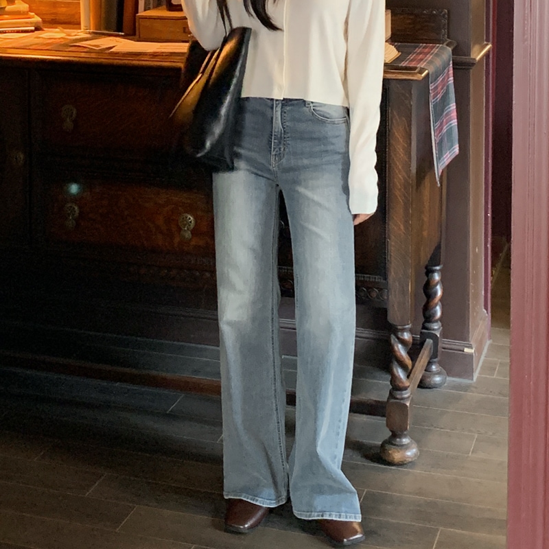 [tje0511] 韓国ファッションブーツカット デニム パンツ