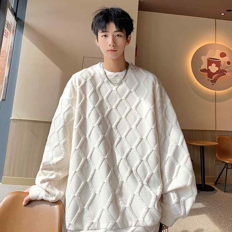 メンズ ファッション 服 男性用 オシャレ シンプル 大人 かっこいい 大きいサイズ ストリート 紳士服 ラウンドネック セーター プルオーバー シェイプ アメリカン レトロ カジュアル ヘビー ジャ