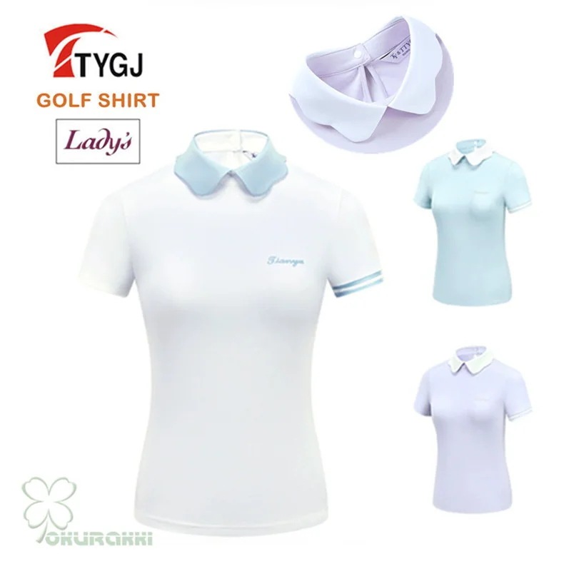 ゴルフ 半袖ポロシャツ ゴルフウェア 通気速幹 ストレッチ シャツ レディース ポロシャツ 春夏新作モデル2506gfshirt05