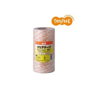 （まとめ）TANOSEE クリアテープ18mm35m 10巻入24パック