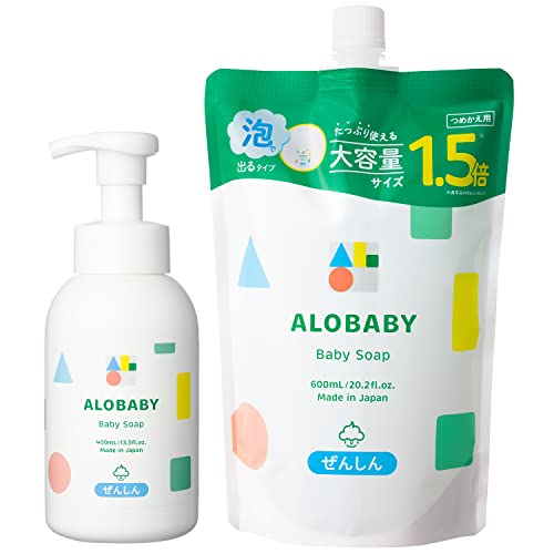 ベビーソープ アロベビー 400ml シャンプー ボディソープ 無添加 オーガニック 赤ちゃん せっけん 全身 (本体400ml＋詰め替え600ml)