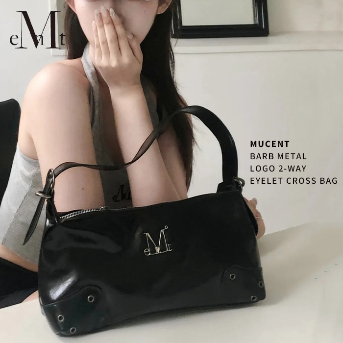 /2WAY ショルダー クロスバッグ/BARB METAL LOGO 2-WAY EYELET CROSS BAG【送料無料】