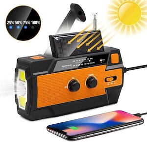 防災用品 防災ラジオ 多機能 手回し ソーラー スマホ充電 大容量 1台6役 懐中電灯 生活防水