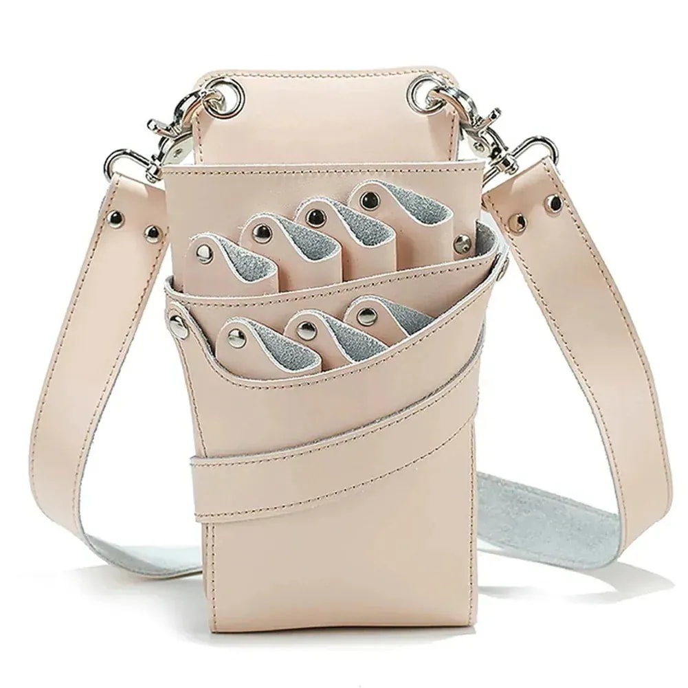 メガ割シザーケース 美容師 トリマー 7丁 はさみ 櫛 収納 サロン 家庭用 ショルダーバッグ 本革151