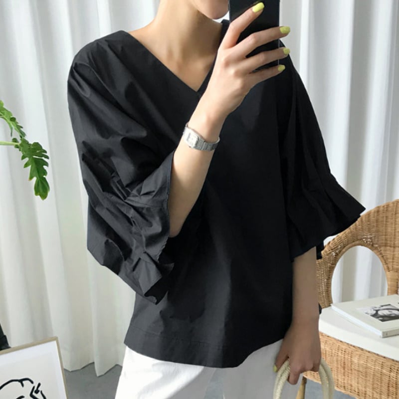 2color レディース トップス カットソー オーバーサイズ ホワイト ブラック 春夏 春 夏