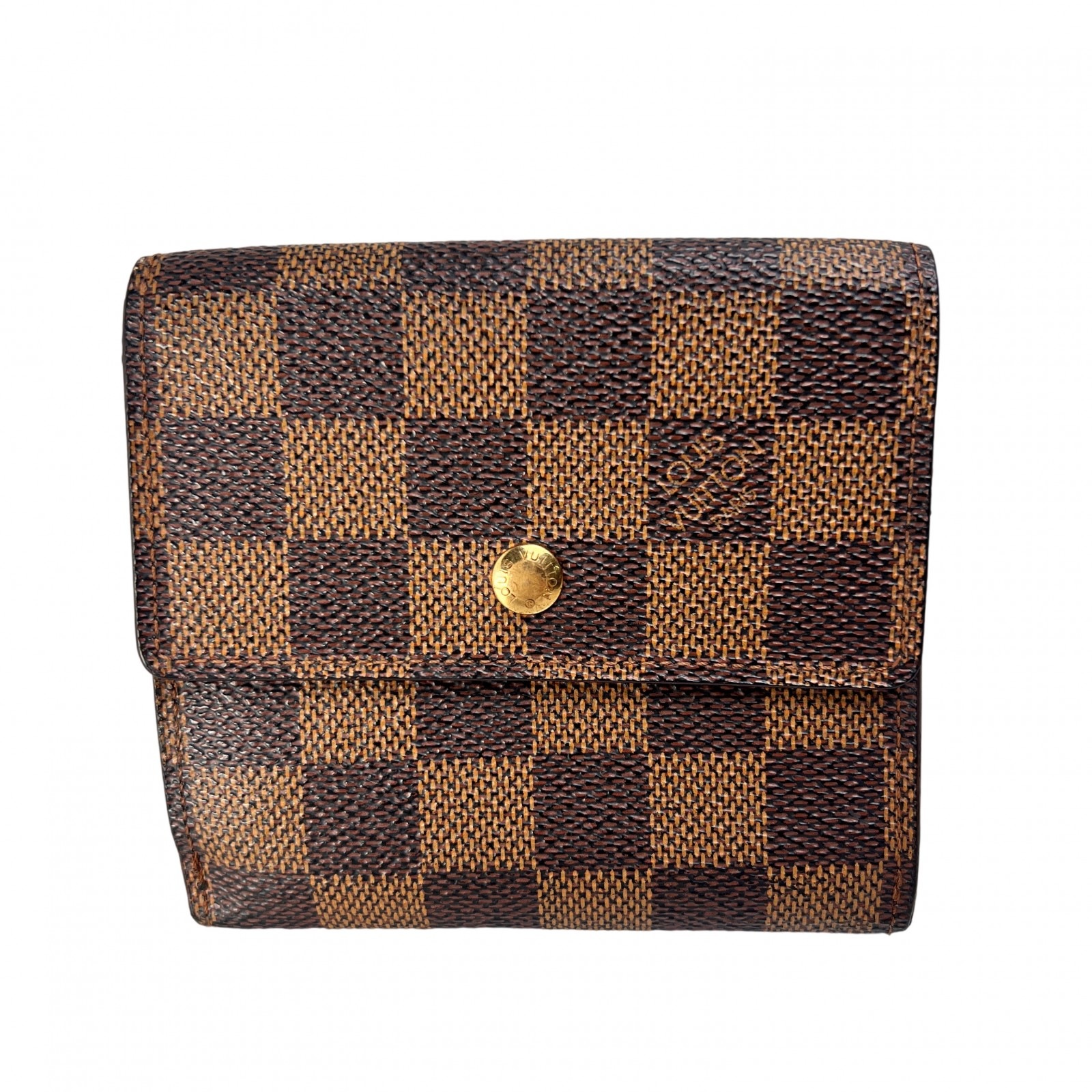 LOUIS VUITTON ヴィトン ポルトモネ ダミエ 三つ折り財布 ブラウン A-12779